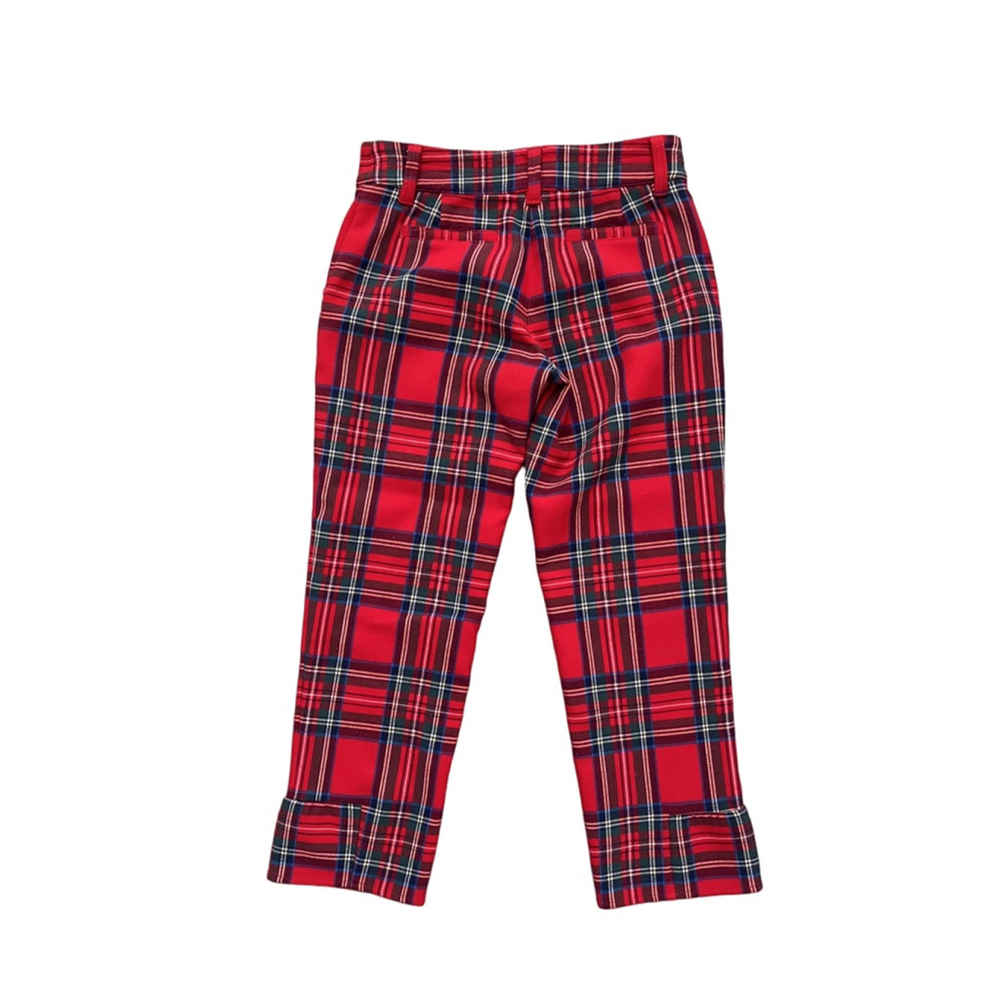 Vineyard Vines Red Plaid Cropped Ankle Pants Size 00 - Picture 2 of 3